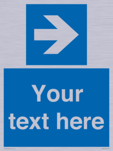Custom Directional signage blue right arrow 